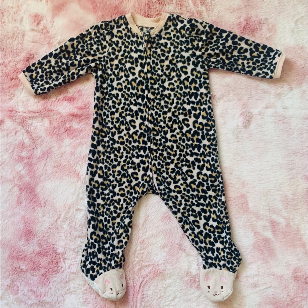 🔥2 for $20🔥Adorable Pink Cheetah Print Footsie!